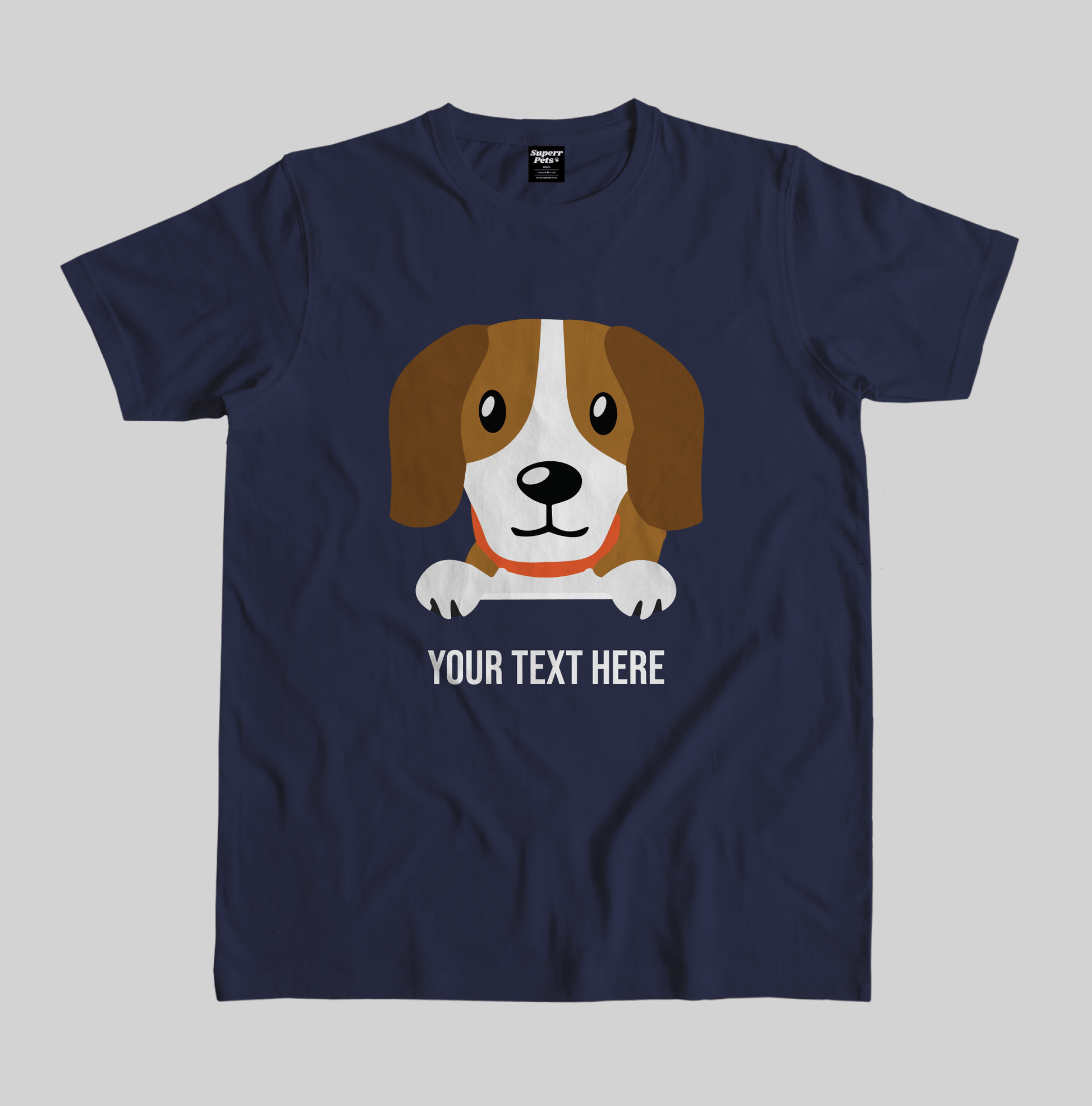 Superr Pets Custom Breed Name T-Shirt Custom Breed Name T-Shirt / Navy Blue / S Custom Beagle Breed T-Shirt