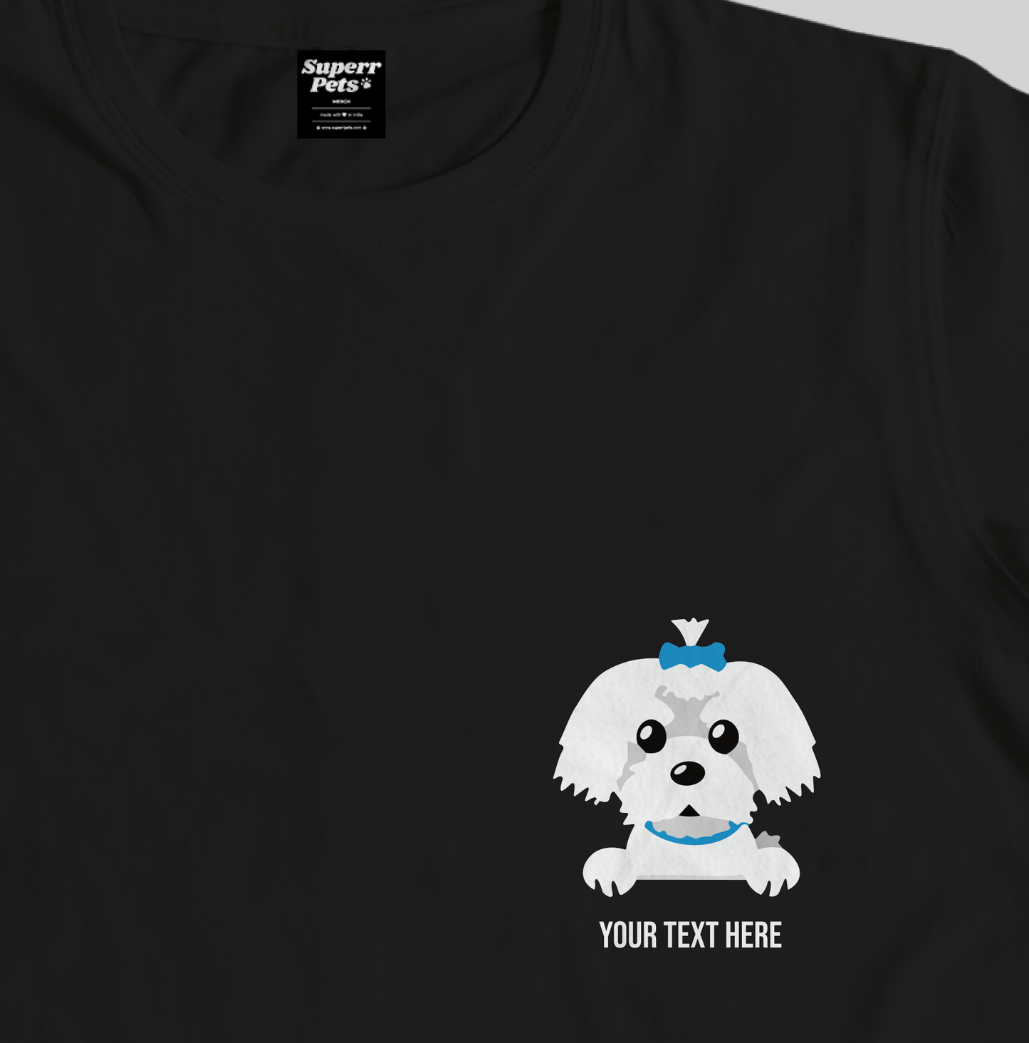 Superr Pets Custom Breed Name T-Shirt Custom Maltese Breed T-Shirt