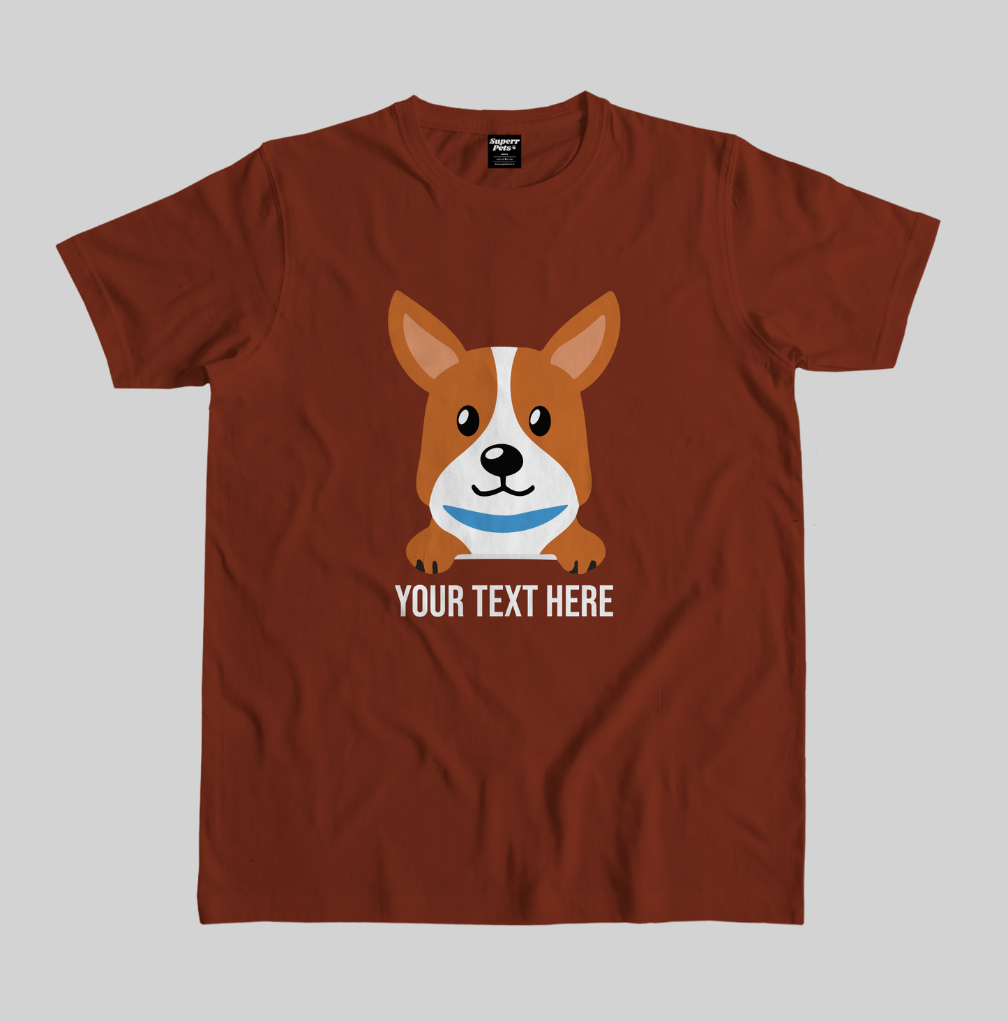 Superr Pets Custom Breed Name T-Shirt Custom Pembroke Welsh Corgi Breed T-Shirt