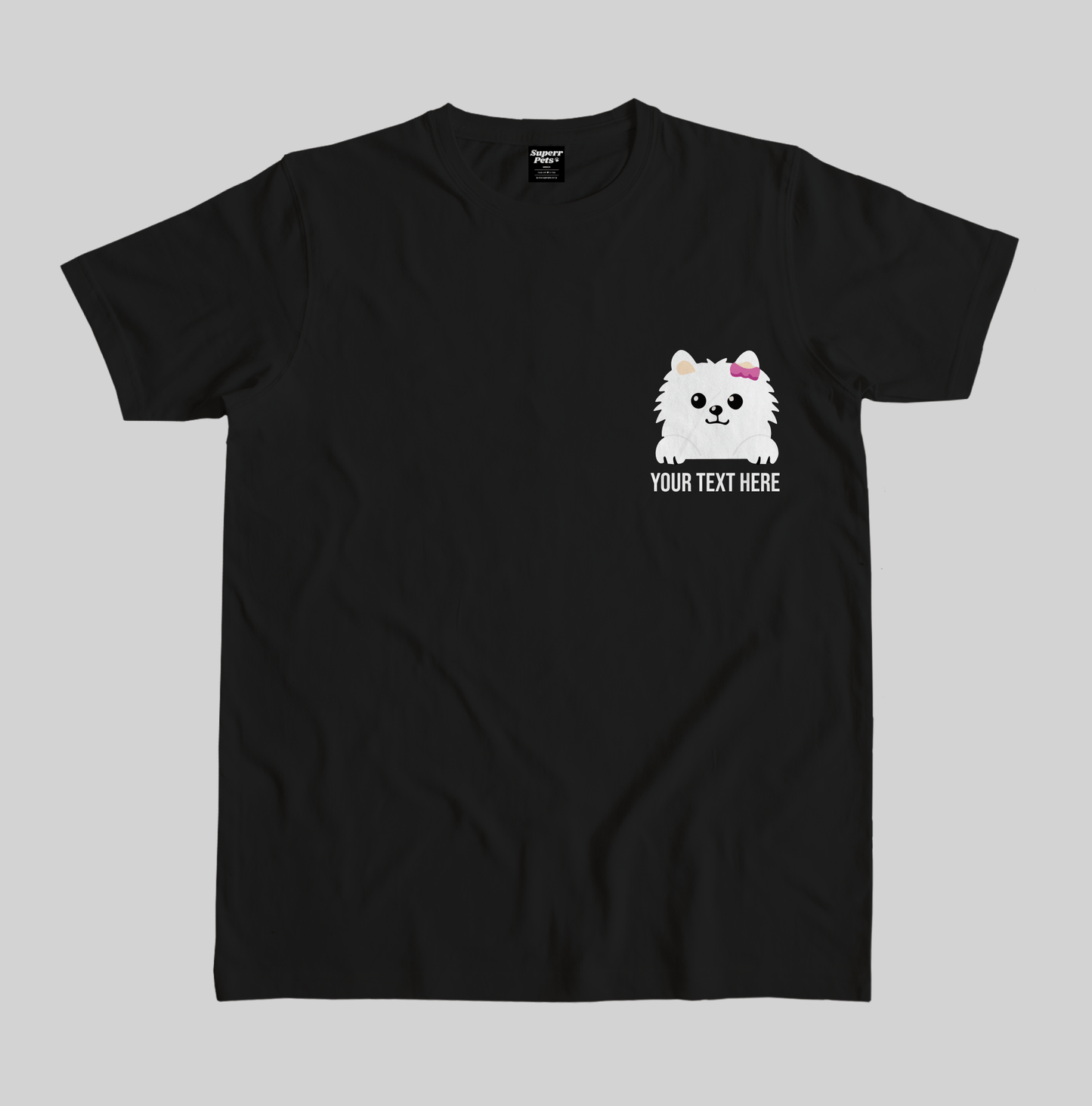 Superr Pets Custom Breed Name T-Shirt Custom Pomeranian Breed T-Shirt