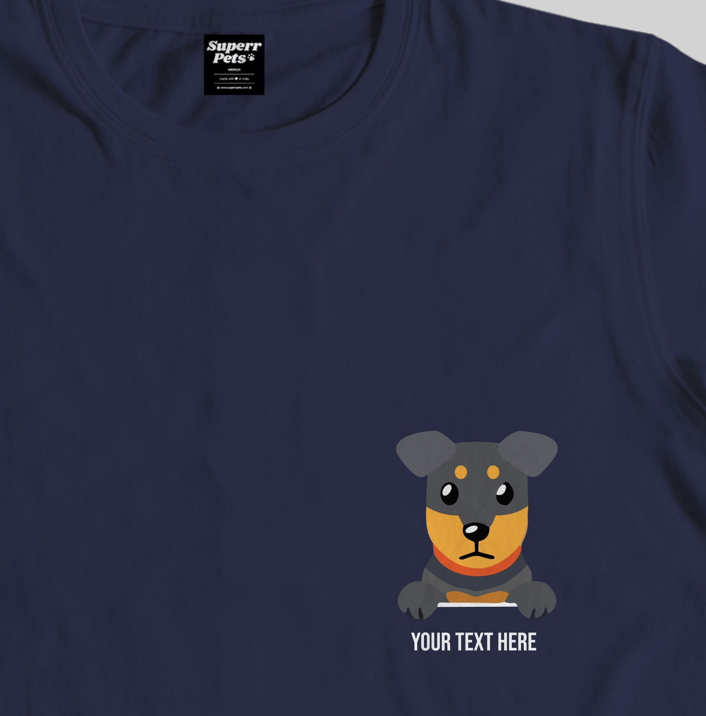 Superr Pets Custom Breed Name T-Shirt Custom Rottweiler Breed T-Shirt