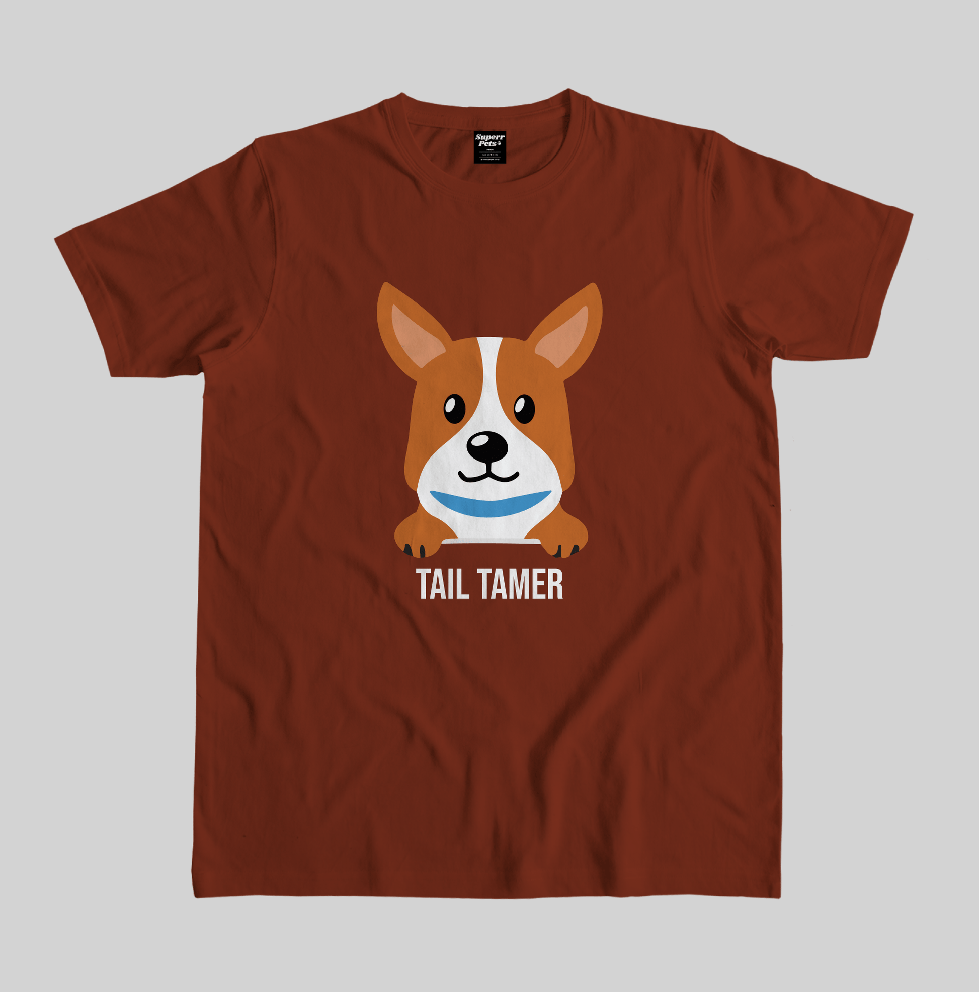 Superr Pets Custom Breed Name T-Shirt T-Shirt / Brick Red / S Custom Pembroke Welsh Corgi Breed T-Shirt