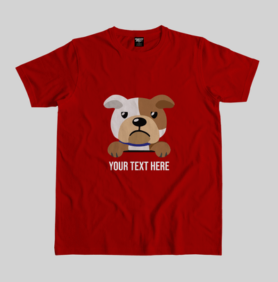 Superr Pets Custom Breed Name T-Shirt T-Shirt / Red / S Custom Bulldog Breed T-Shirt
