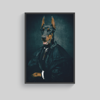 Superr Pets Custom Pet Portraits Black / A4 / Framed The Astronomer | Custom Pet Portraits
