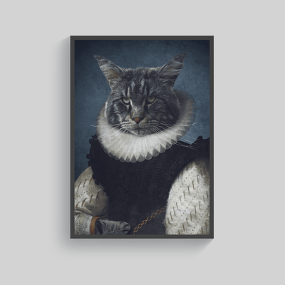 Superr Pets Custom Pet Portraits Black / A4 / Framed The Baron | Custom Pet Portraits