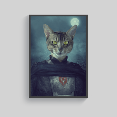 Superr Pets Custom Pet Portraits Black / A4 / Framed The Brave Knight | Custom Pet Portraits