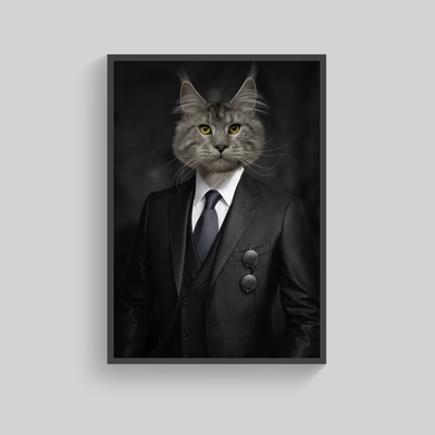 Superr Pets Custom Pet Portraits Black / A4 / Framed The Business Woman | Custom Pet Portraits