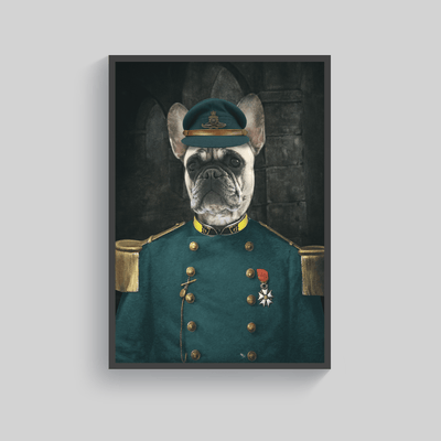 Superr Pets Custom Pet Portraits Black / A4 / Framed The Crazy Colonel | Custom Pet Portraits