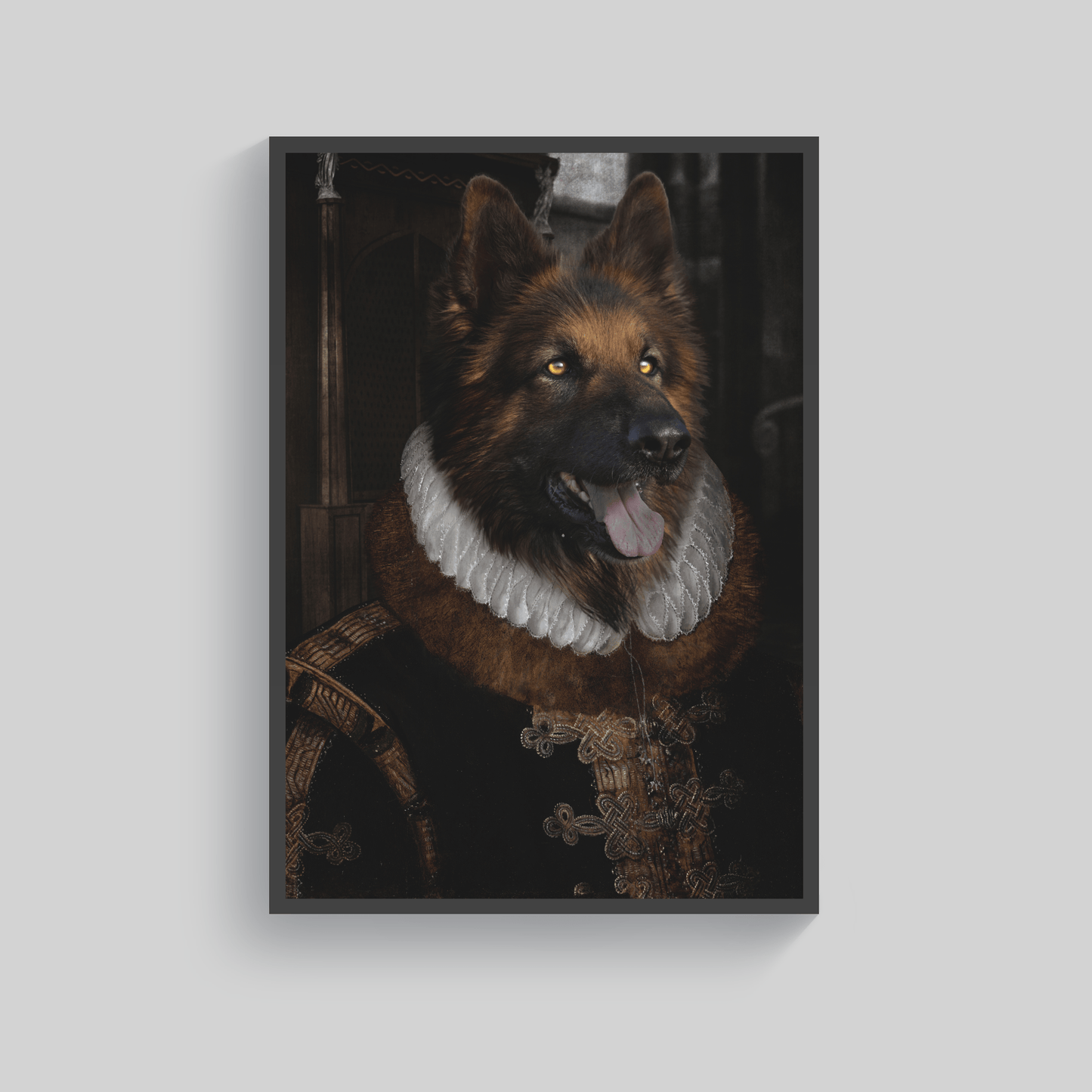 Superr Pets Custom Pet Portraits Black / A4 / Framed The Duke | Custom Pet Portraits