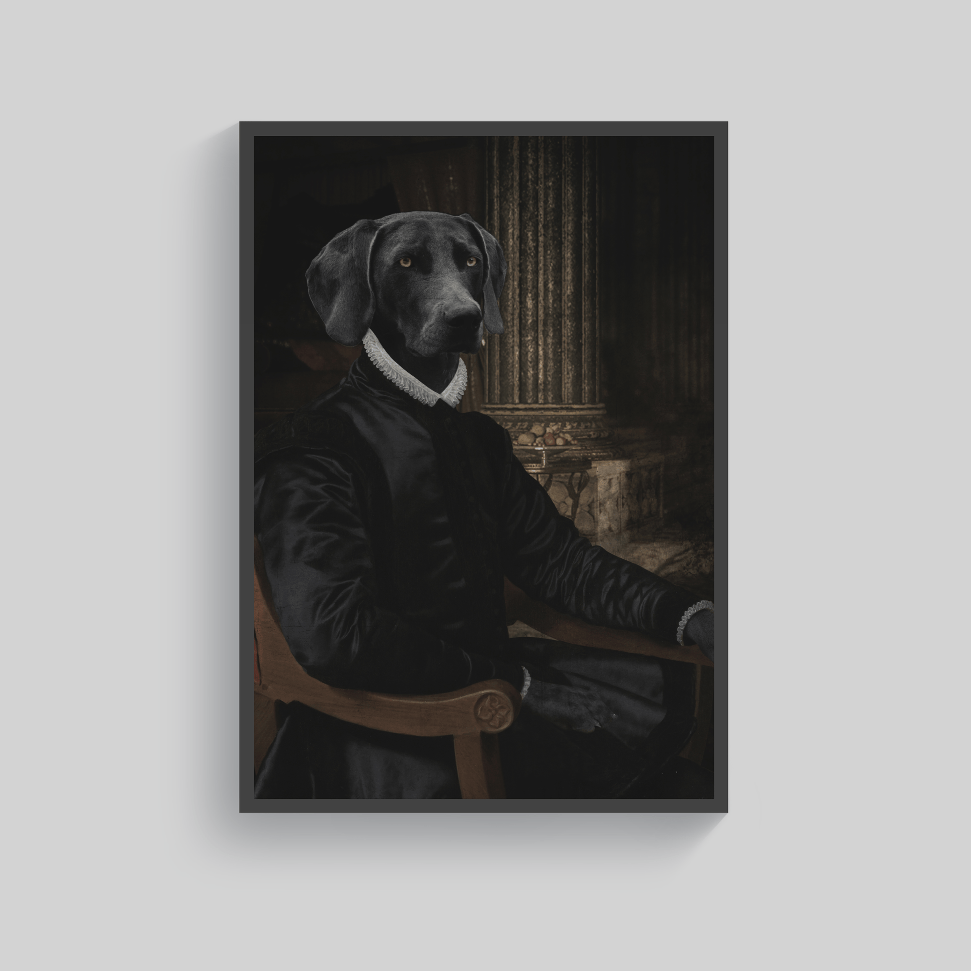 Superr Pets Custom Pet Portraits Black / A4 / Framed The Philosopher | Custom Pet Portraits