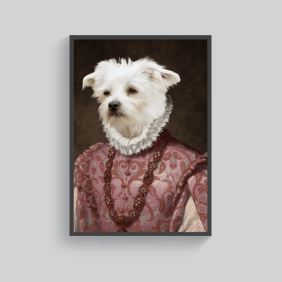 Superr Pets Custom Pet Portraits Black / A4 / Framed The Princess Of Italy | Custom Pet Portraits