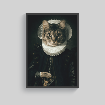 Superr Pets Custom Pet Portraits Black / A4 / Framed The Queen Mother | Custom Pet Portraits