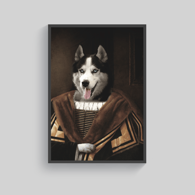 Superr Pets Custom Pet Portraits Black / A4 / Framed The Renowned Poet | Custom Pet Portraits
