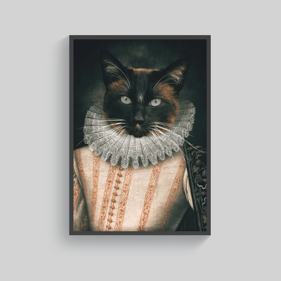 Superr Pets Custom Pet Portraits Black / A4 / Framed The Viscountess | Custom Pet Portraits