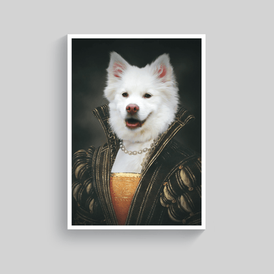 Superr Pets Custom Pet Portraits White / A4 / Framed Princess Of Hearts | Custom Pet Portraits