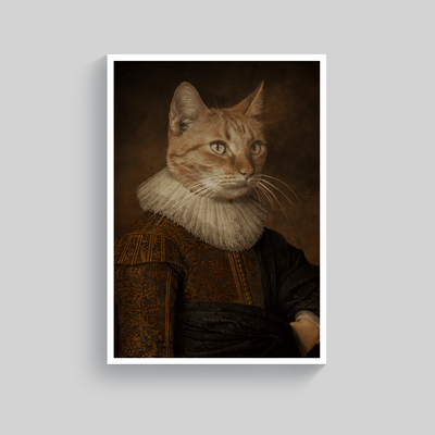 Superr Pets Custom Pet Portraits White / A4 / Framed The Baroness | Custom Pet Portraits