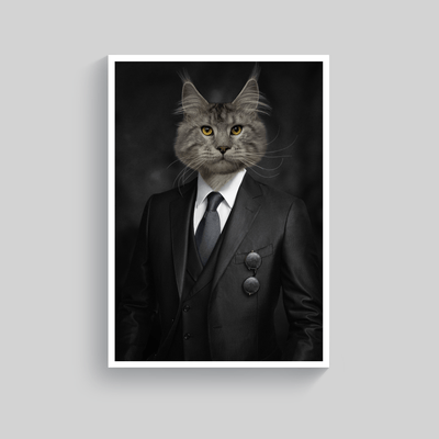 Superr Pets Custom Pet Portraits White / A4 / Framed The Business Woman | Custom Pet Portraits
