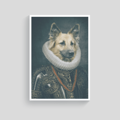 Superr Pets Custom Pet Portraits White / A4 / Framed The Count | Custom Pet Portraits