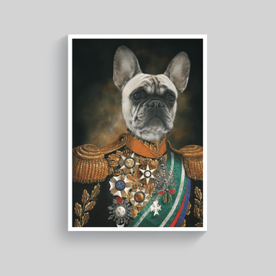Superr Pets Custom Pet Portraits White / A4 / Framed The General Of The Seas | Custom Pet Portraits