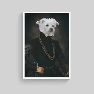 Superr Pets Custom Pet Portraits White / A4 / Framed The Playful Prince | Custom Pet Portraits