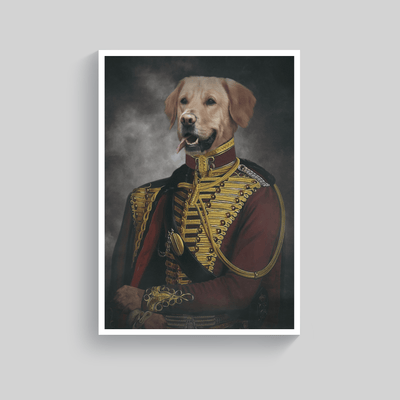 Superr Pets Custom Pet Portraits White / A4 / Framed The Pope's General | Custom Pet Portraits