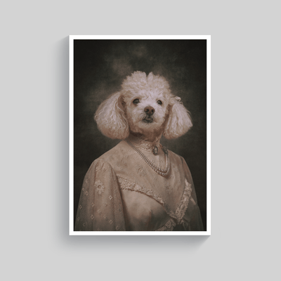 Superr Pets Custom Pet Portraits White / A4 / Framed The Princess Of Pearls | Custom Pet Portraits