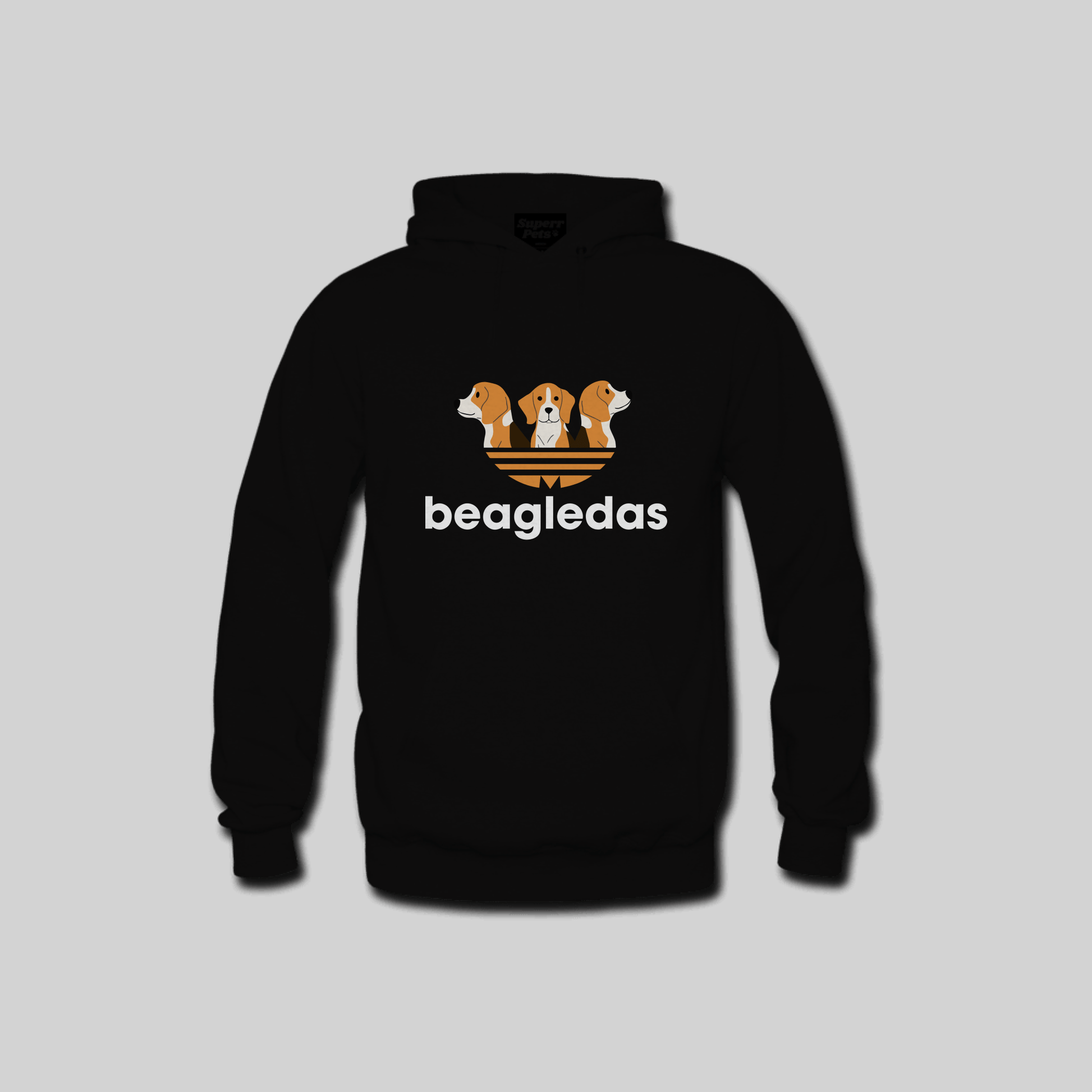 Superr Pets Hooded Sweatshirt Hooded Sweatshirt / Black / S Beagledas | Hooded Sweatshirt