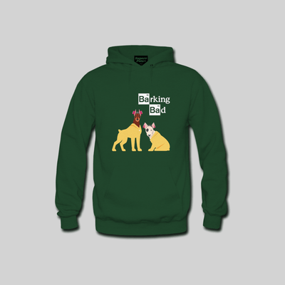Superr Pets Hooded Sweatshirt Hooded Sweatshirt / Bottle Green / S Barking Bad | Hooded Sweatshirt
