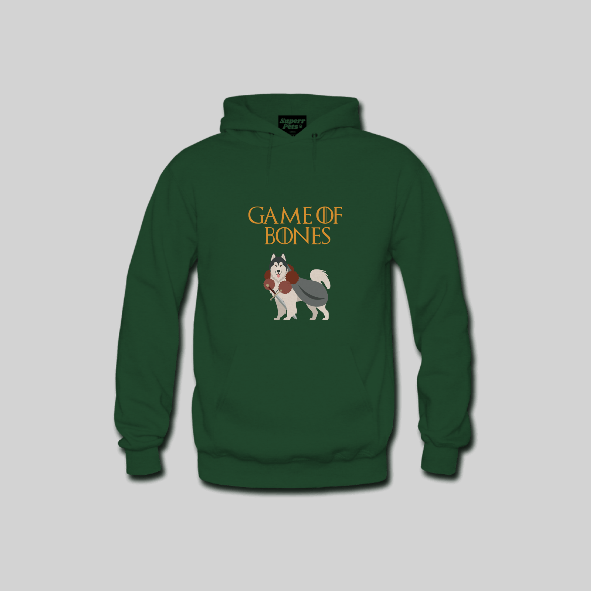 Superr Pets Hooded Sweatshirt Hooded Sweatshirt / Bottle Green / S Game of Bones | Hooded Sweatshirt