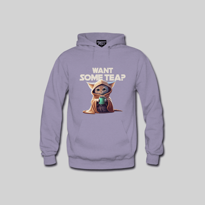Superr Pets Hooded Sweatshirt Hooded Sweatshirt / Lavender / M Want Some Tea | Hooded Sweatshirt
