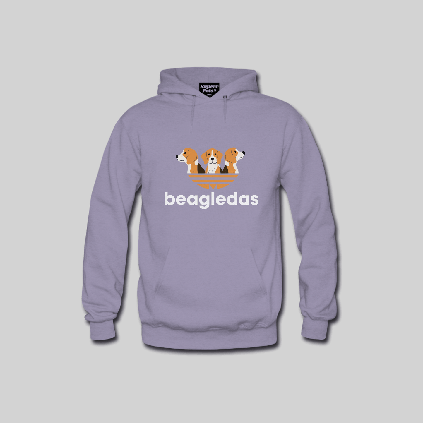 Superr Pets Hooded Sweatshirt Hooded Sweatshirt / Lavender / S Beagledas | Hooded Sweatshirt