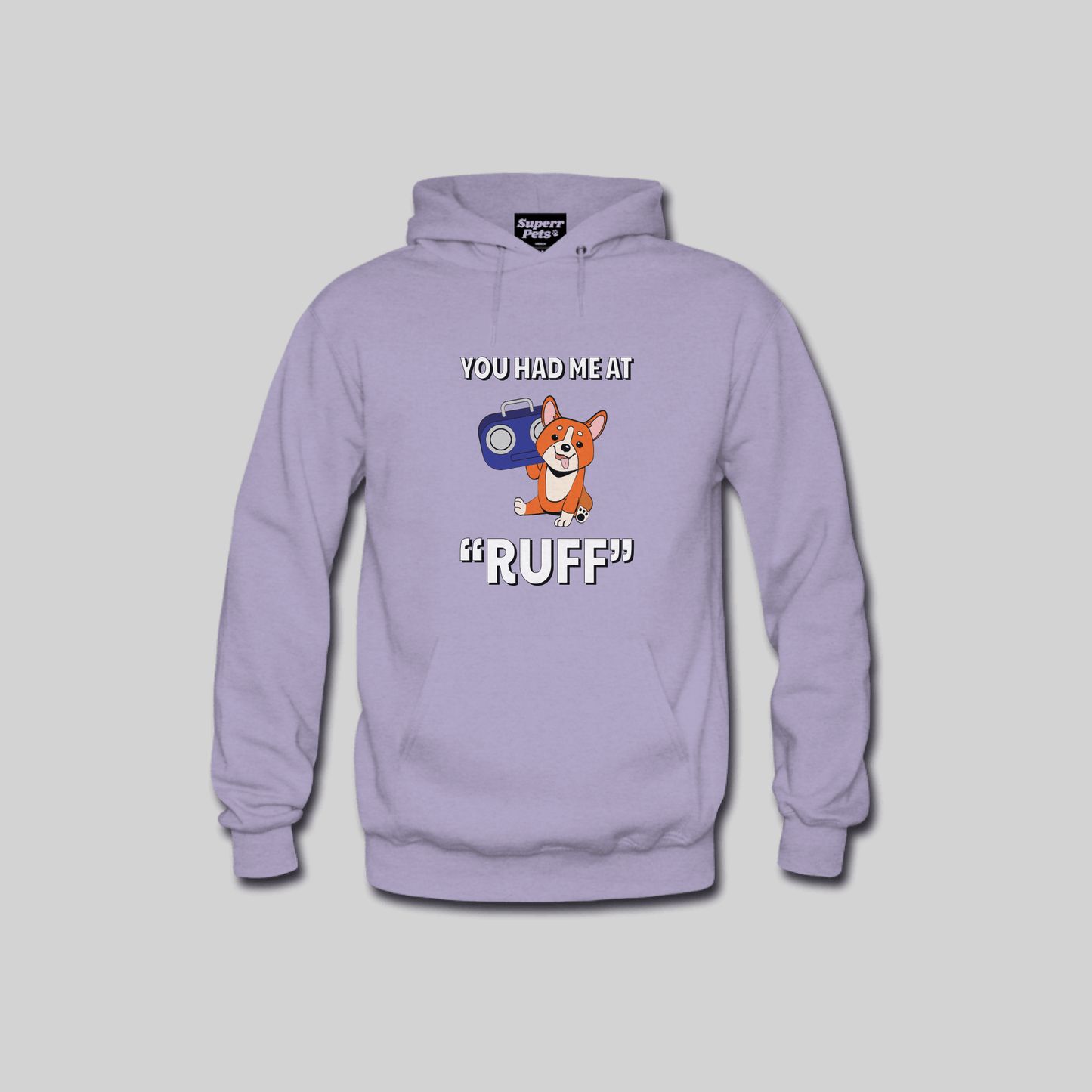 Superr Pets Hooded Sweatshirt Hooded Sweatshirt / Lavender / S You Had Me At Ruff | Hooded Sweatshirt