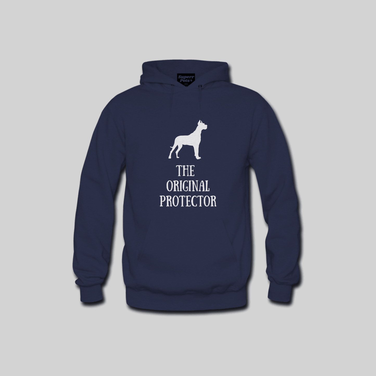 Superr Pets Hooded Sweatshirt Hooded Sweatshirt / Navy Blue / S The Original Protector | Hooded Sweatshirt