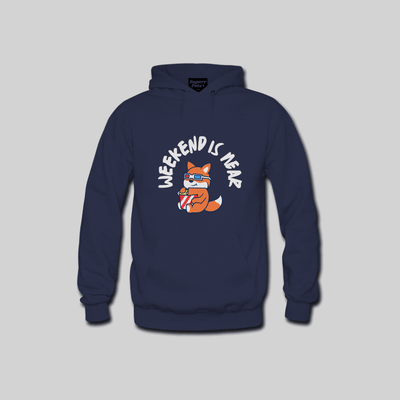 Superr Pets Hooded Sweatshirt Hooded Sweatshirt / Navy Blue / S Weekend Is Near | Hooded Sweatshirt