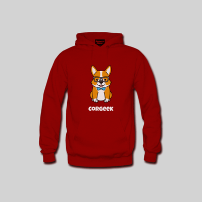 Superr Pets Hooded Sweatshirt Hooded Sweatshirt / Red / S Corgeek | Hooded Sweatshirt