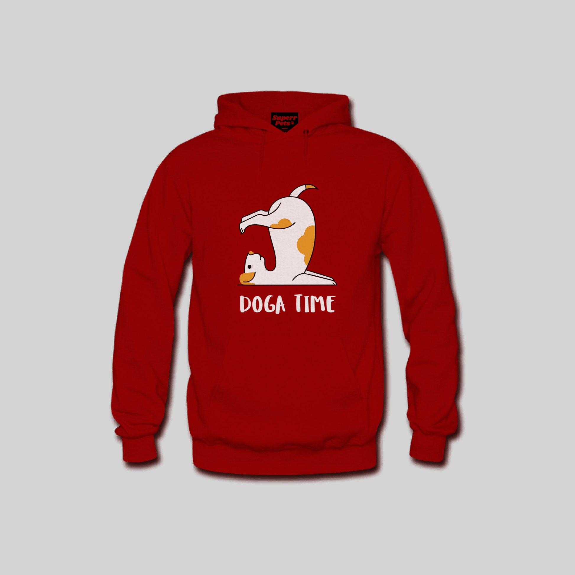 Superr Pets Hooded Sweatshirt Hooded Sweatshirt / Red / S Doga Time | Hooded Sweatshirt