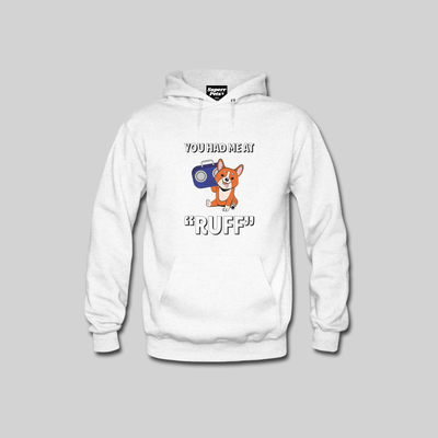Superr Pets Hooded Sweatshirt Hooded Sweatshirt / White / S You Had Me At Ruff | Hooded Sweatshirt