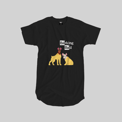 Superr Pets Longline Curved T-Shirt Longline Curved T-Shirt / Black / S Barking Bad | Longline Curved T-Shirt