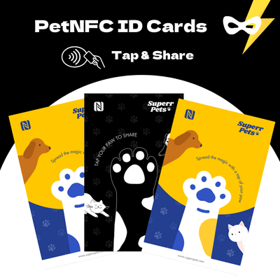 Superr Pets NFC Card Standard (Set of 2) PetNFC Card | Tap & Share Pet Details | Designed by Superr Pets