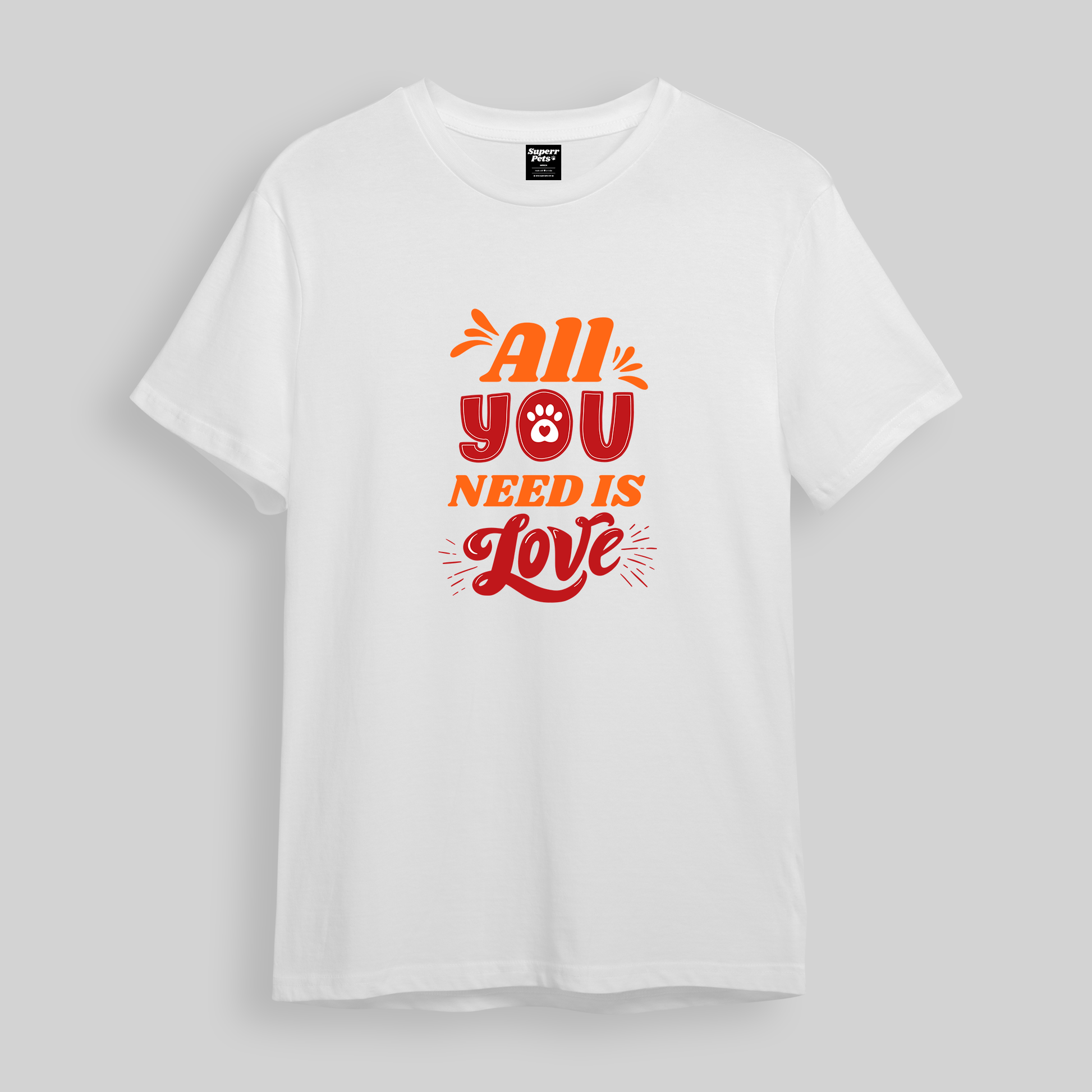 Superr Pets Oversized T-Shirt All You Need Is Love | Oversized T-Shirt