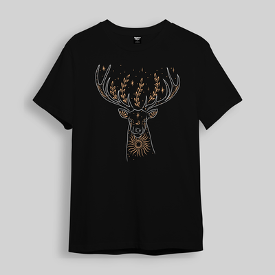 Superr Pets Oversized T-Shirt Oversized T-Shirt / Black / S Deer | Oversized T-Shirt
