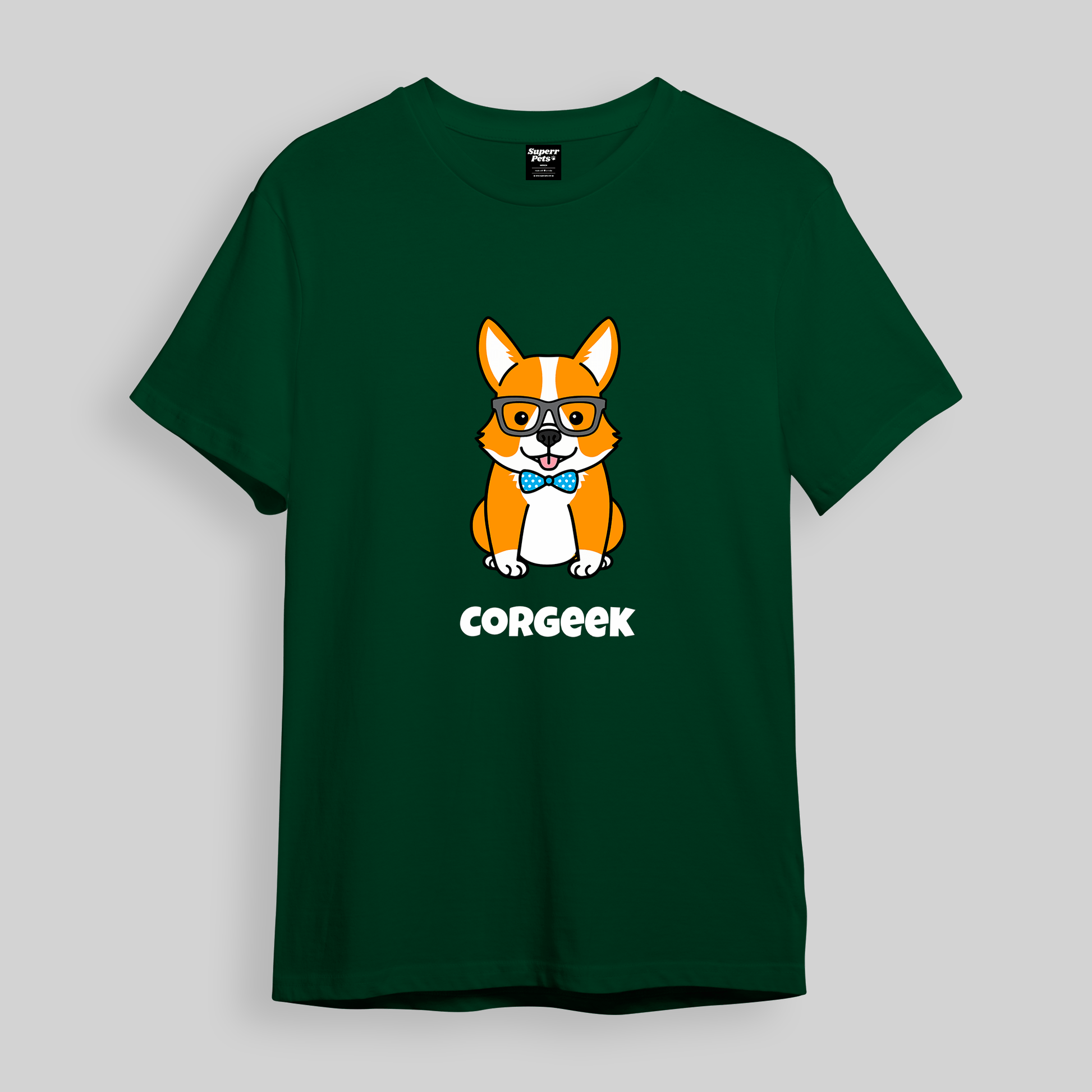 Superr Pets Oversized T-Shirt Oversized T-Shirt / Bottle Green / S Corgeek | Oversized T-Shirt