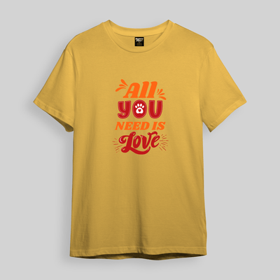 Superr Pets Oversized T-Shirt Oversized T-Shirt / Golden Yellow / S All You Need Is Love | Oversized T-Shirt