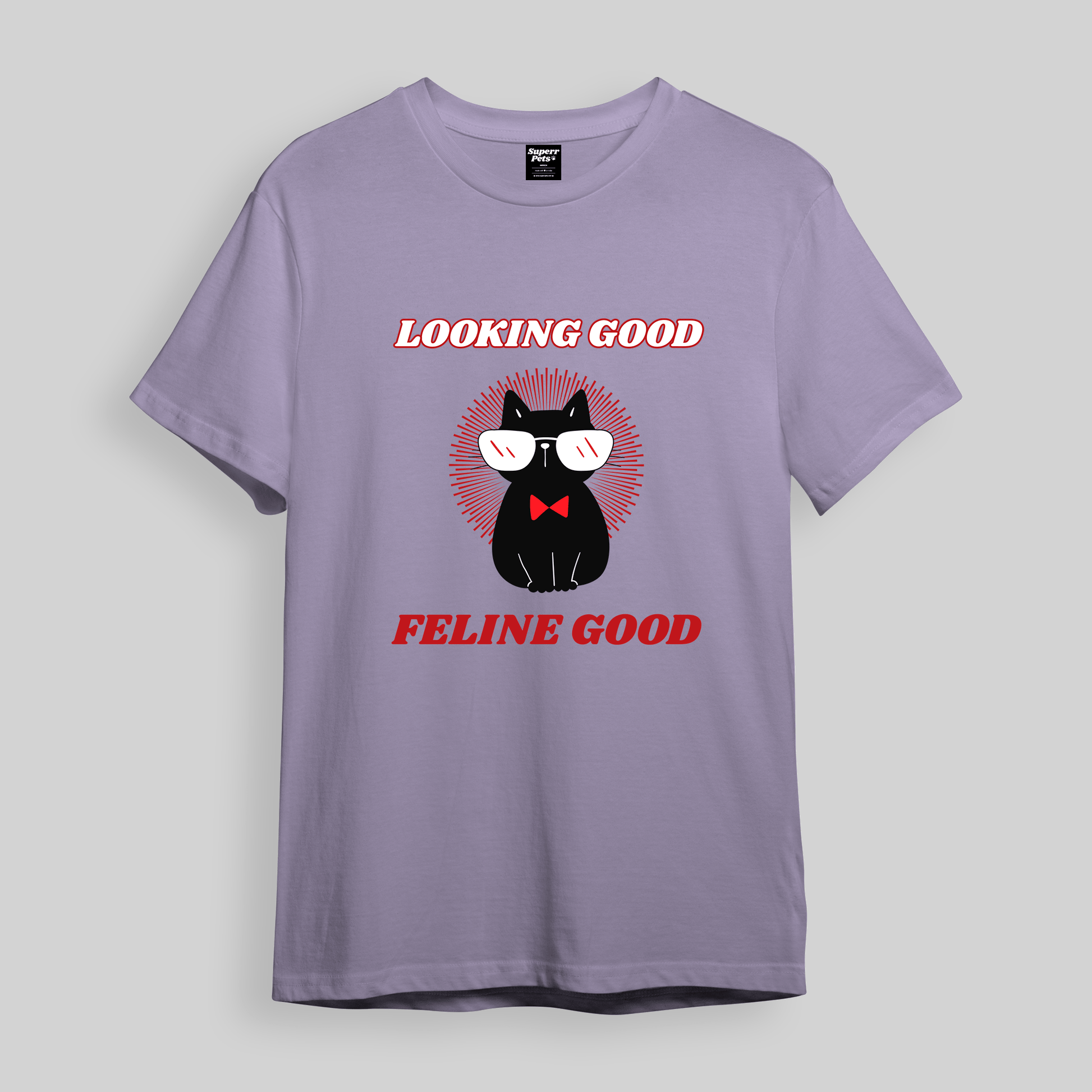 Superr Pets Oversized T-Shirt Oversized T-Shirt / Lavender / S Looking Good Feline Good | Oversized T-Shirt