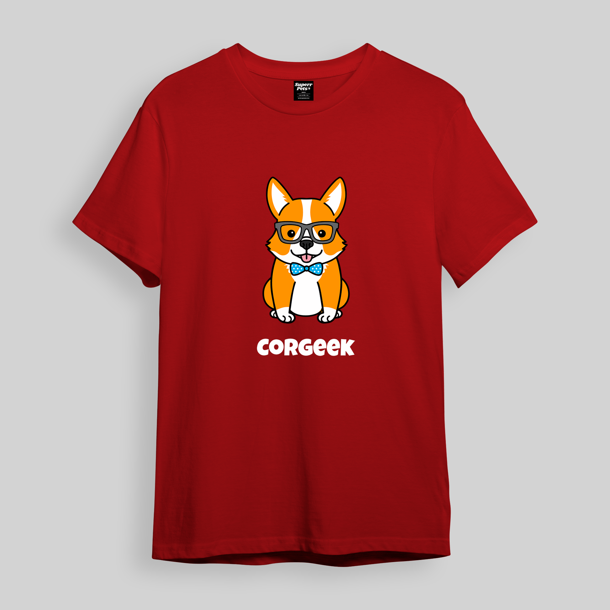 Superr Pets Oversized T-Shirt Oversized T-Shirt / Red / S Corgeek | Oversized T-Shirt