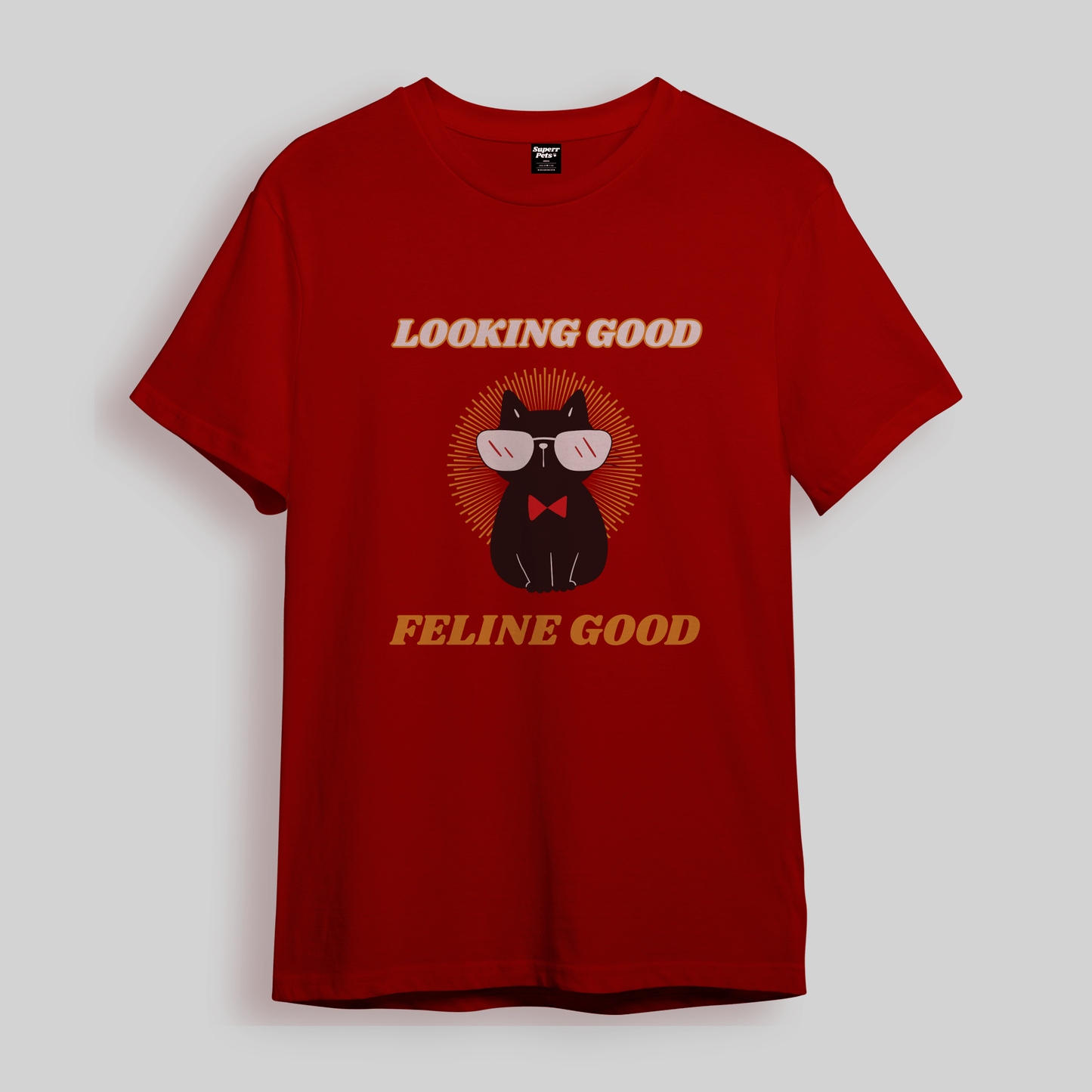 Superr Pets Oversized T-Shirt Oversized T-Shirt / Red / S Looking Good Feline Good | Oversized T-Shirt