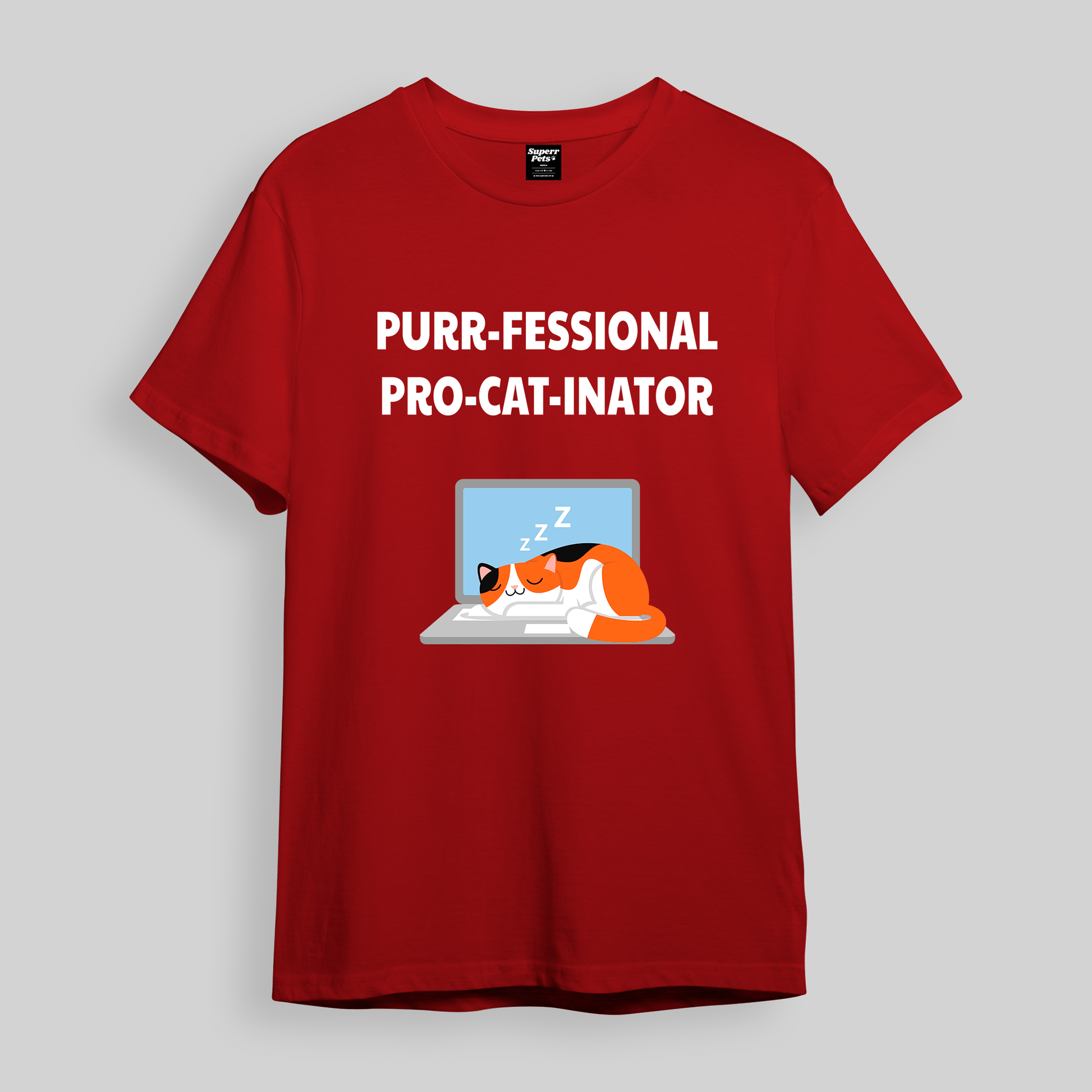 Superr Pets Oversized T-Shirt Oversized T-Shirt / Red / S Purfessional Procatinator | Oversized T-Shirt