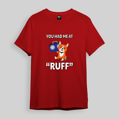 Superr Pets Oversized T-Shirt Oversized T-Shirt / Red / S You Had Me At Ruff | Oversized T-Shirt