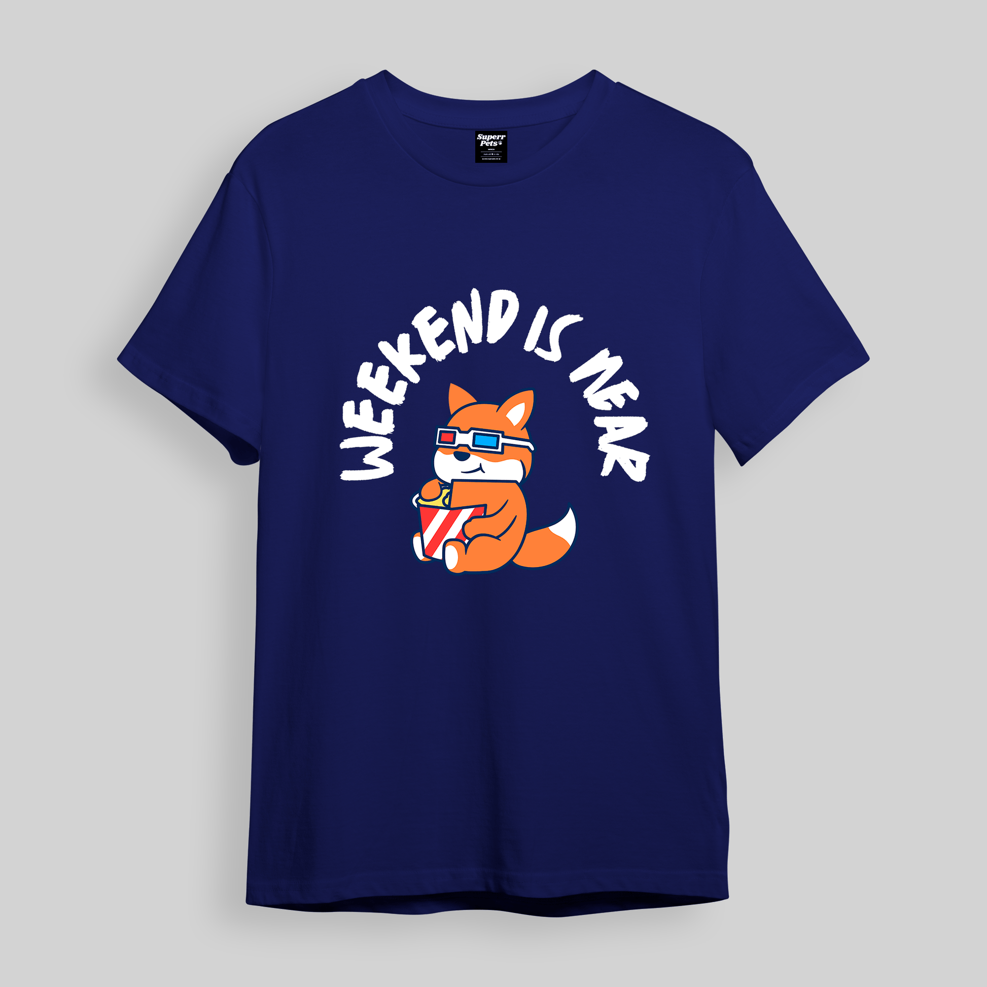 Superr Pets Oversized T-Shirt Oversized T-Shirt / Royal Blue / S Weekend Is Near | Oversized T-Shirt