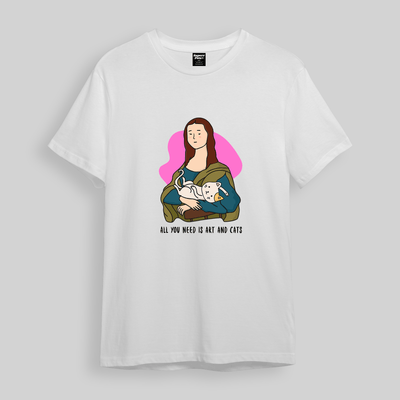 Superr Pets Oversized T-Shirt Oversized T-Shirt / White / S All You Need Is Art & Cats | Oversized T-Shirt